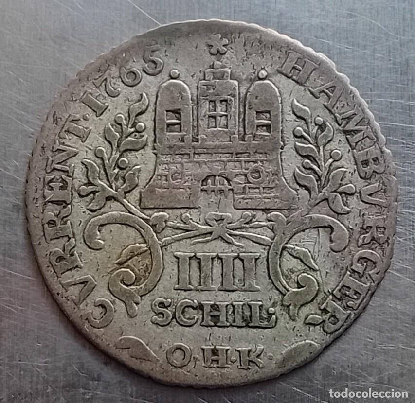 Monedas antiguas de Europa: 4 CHELINES 1765 HAMBURGO