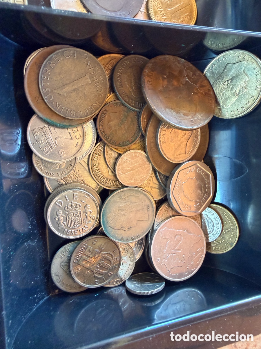 Monedas antiguas de Europa: Lote de monedas Espa&ntilde;a Europa pre Euro y otros pa&iacute;ses