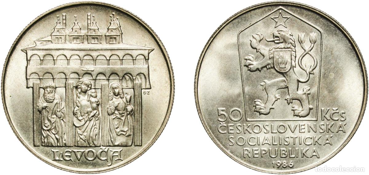 Monedas antiguas de Europa: Czechoslovakia Socialist Republic 1986 50 Korun (Levoča) Silver (.500) (68500) 6.85g UNC KM 122