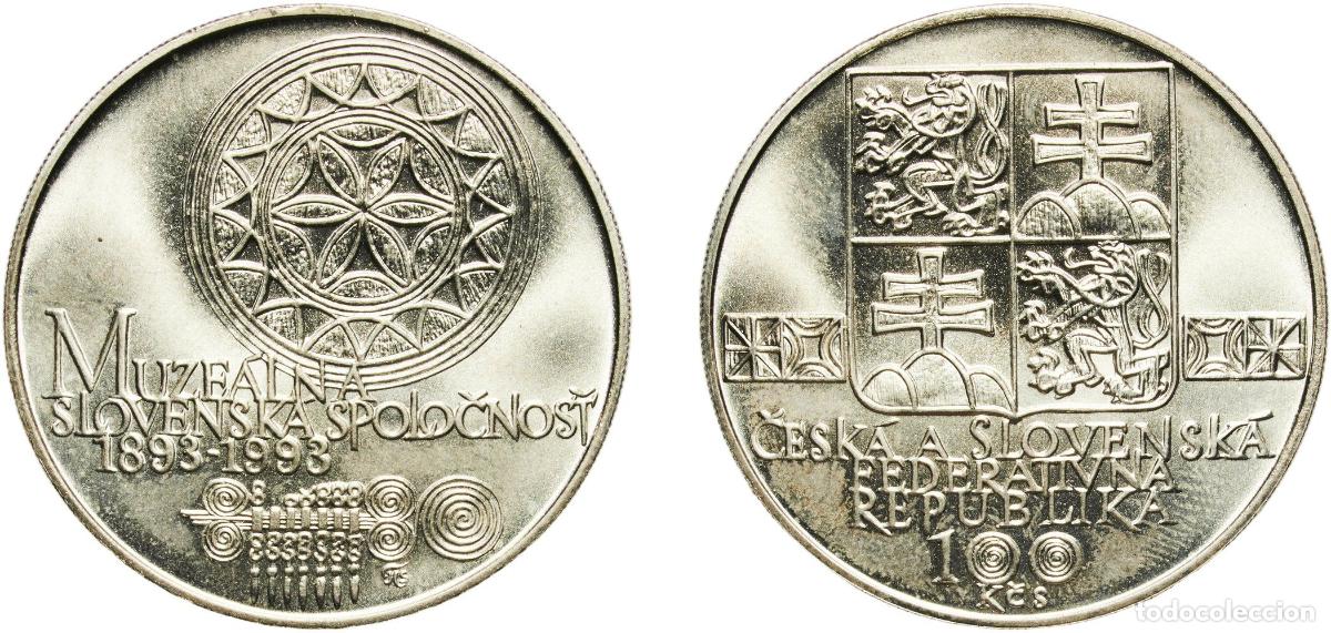 Monedas antiguas de Europa: Czechoslovakia Federal Republic 1993 100 Korun (Slovak Museum Society) Silver (.700) (70000) 13.05g