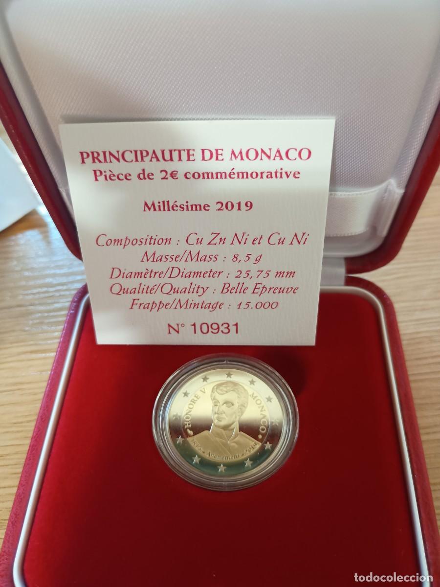Monedas antiguas de Europa: M&oacute;naco 2 euros &euro; 2019 proof Llegada al Trono de Honore V