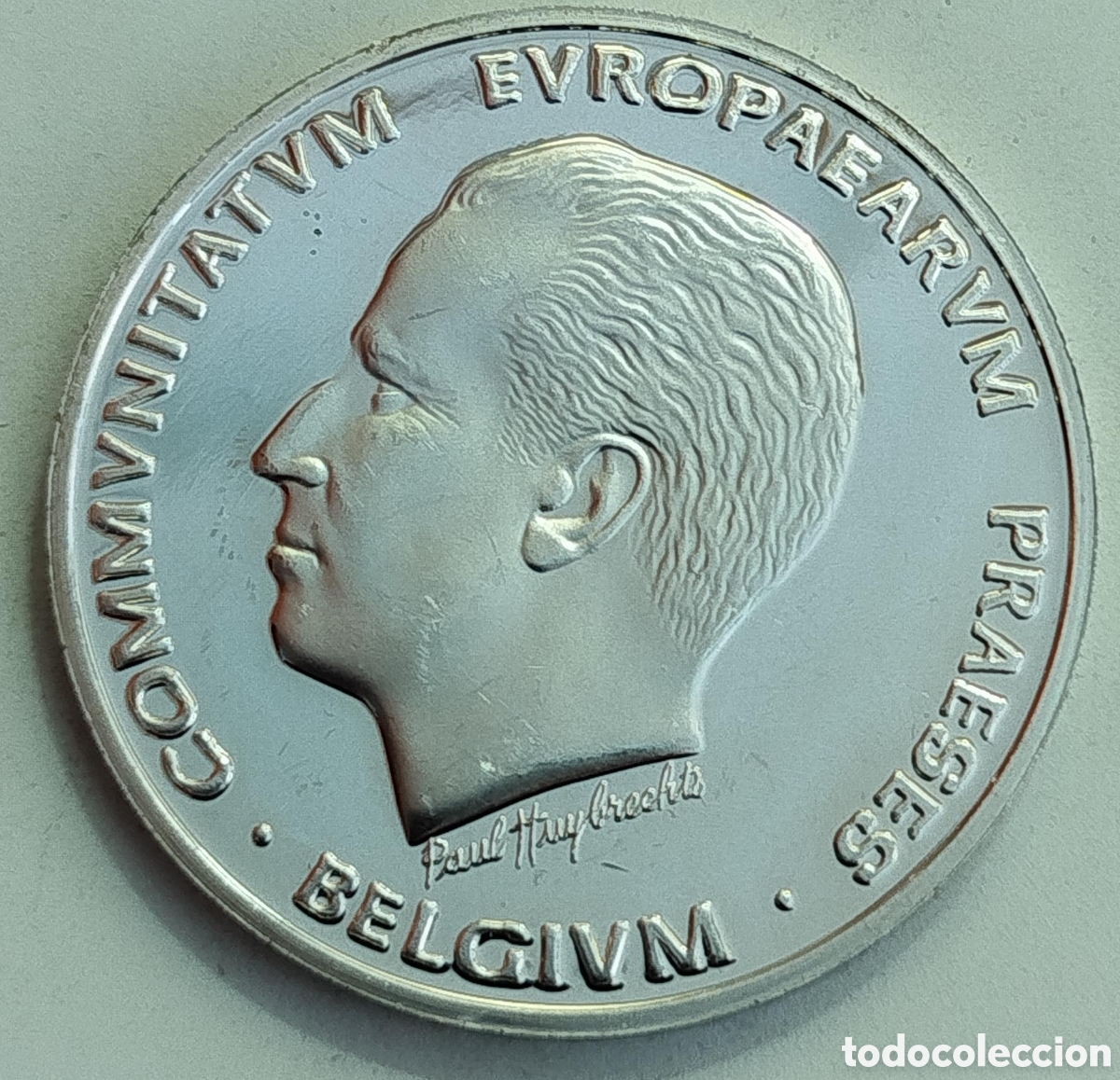 Monedas antiguas de Europa: Moneda Plata Pura 5 ECU 1993 Rey Balduino I B&eacute;lgica