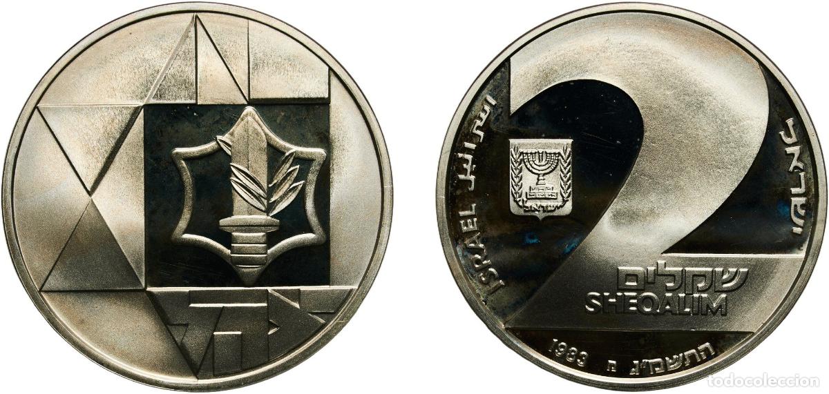 Monedas antiguas de Europa: Israel State 5743 (1983)מ 2 Sheqalim (Independence - Valour) Silver (.850) Staatliche M&uuml;nze Baden-W