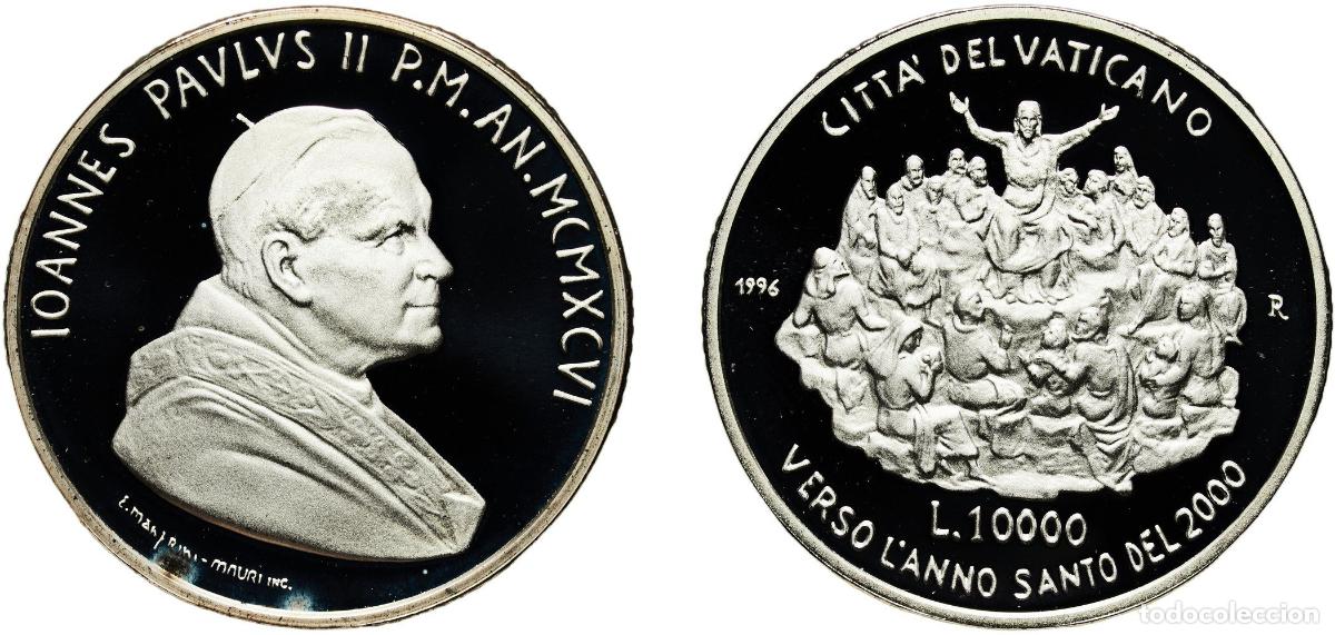 Monedas antiguas de Europa: Vatican City City State 1996 R 10 000 Lire - John Paul II (Jesus Teaching to Crowd) Silver (.835) R