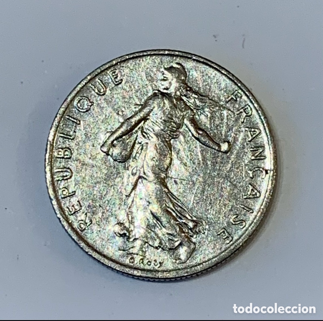 Monedas antiguas de Europa: Moneda. Republique Francaise. 1/2 Franc. 1977.