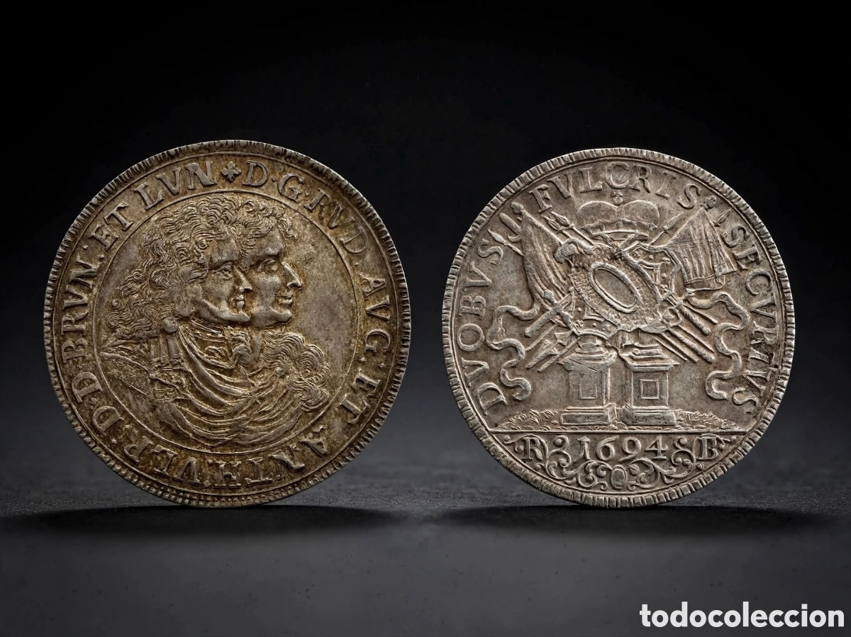 Monedas antiguas de Europa: Taler Braunschweig 1694 ceca Wofelbuttel, 29gr. Rodolfo Augusto y Antonio Ulric Duques Braunschweig