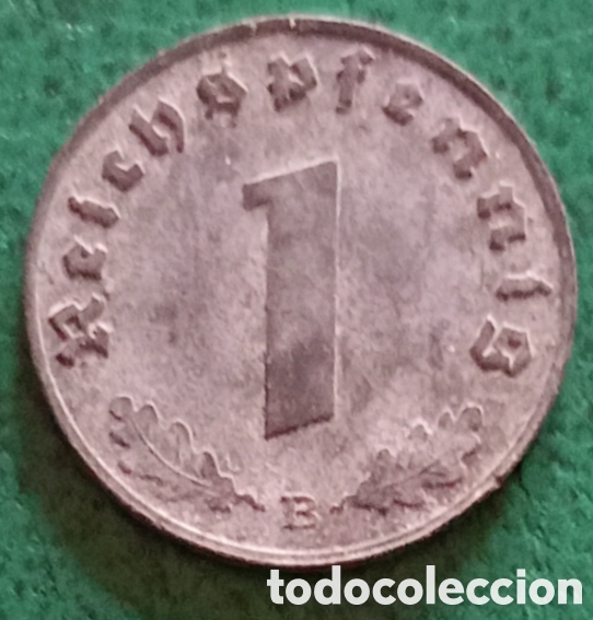 Monedas antiguas de Europa: Alemania 1942 - III Reich - Moneda de 1 Pfennig - CECA B - BC