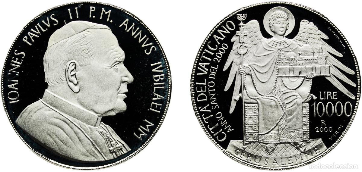 Monedas antiguas de Europa: Vatican City City State 2000 R 10 000 Lire - Ioannes Paulus II (Jerusalem) Silver (.835) Rome Mint
