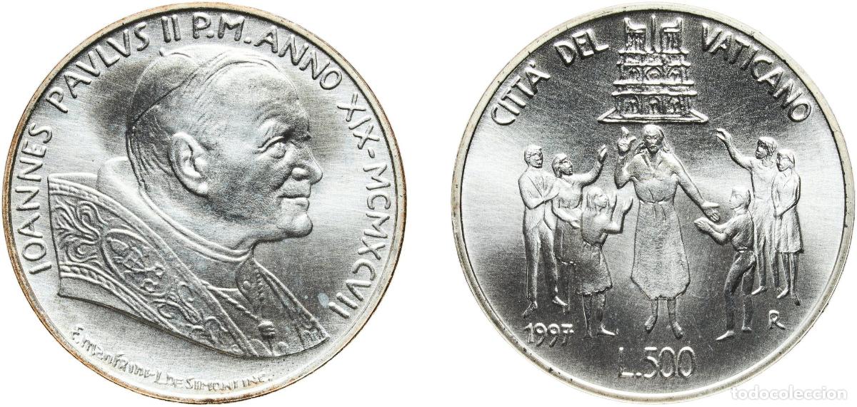 Monedas antiguas de Europa: Vatican City City State 1997 R 500 Lire - Ioannes Paulus II (World Youth Day) Silver (.835) Rome Mi