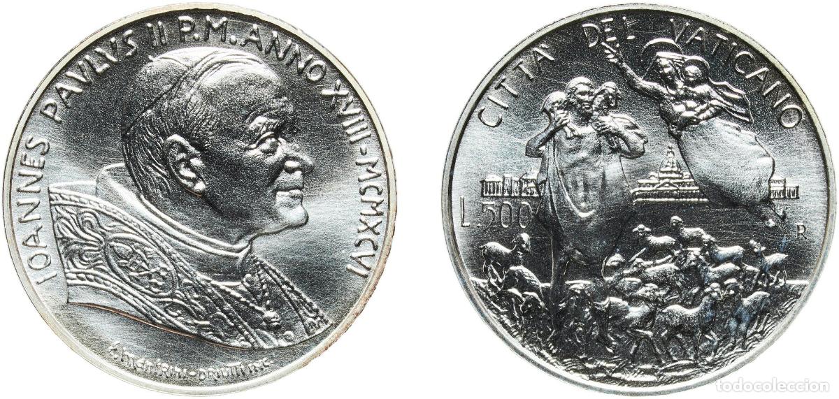 Monedas antiguas de Europa: Vatican City City State 1996 R 500 Lire - Ioannes Pavlvs II (50th priestly ordination John Paul II)