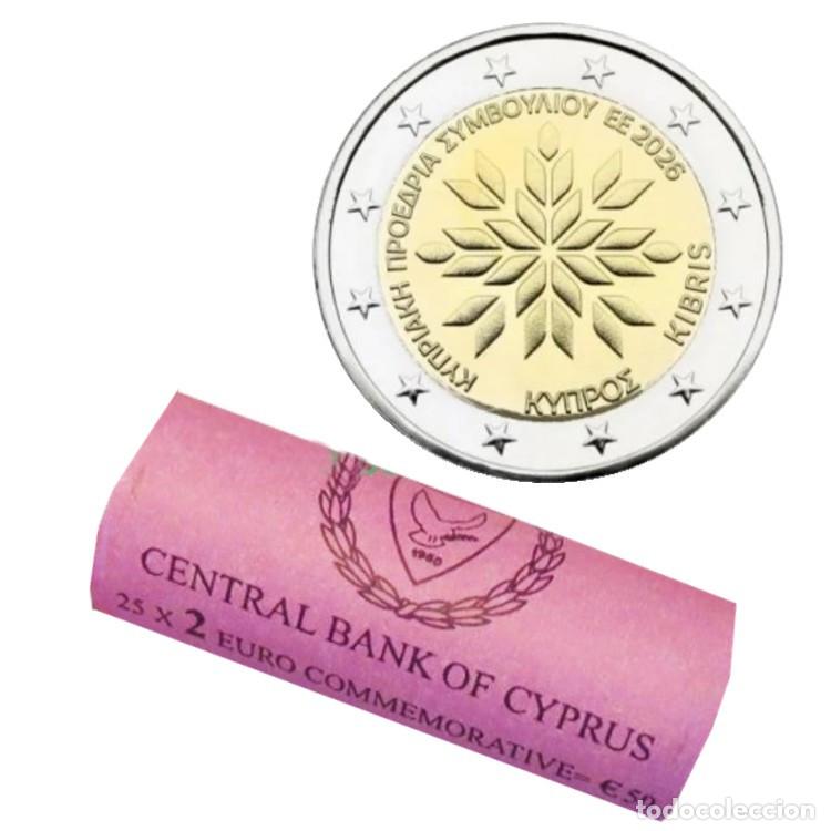 Monedas antiguas de Europa: Original cartucho 2 euros CHIPRE 2026 Presidencia del Consejo Uni&oacute;n Europea