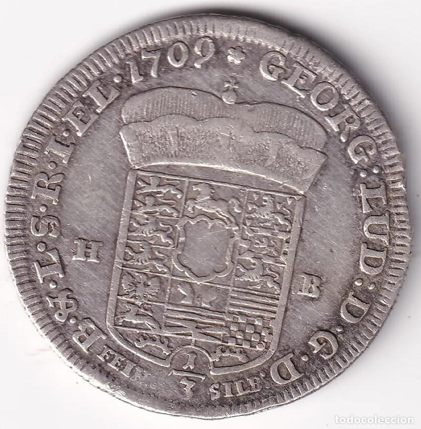 Monedas antiguas de Europa: 1/3 DE THALER 1709 BRUNSWICK-LUNEBURGO-CALENBERG-HANNOVER. CECA CLAUSTHAL