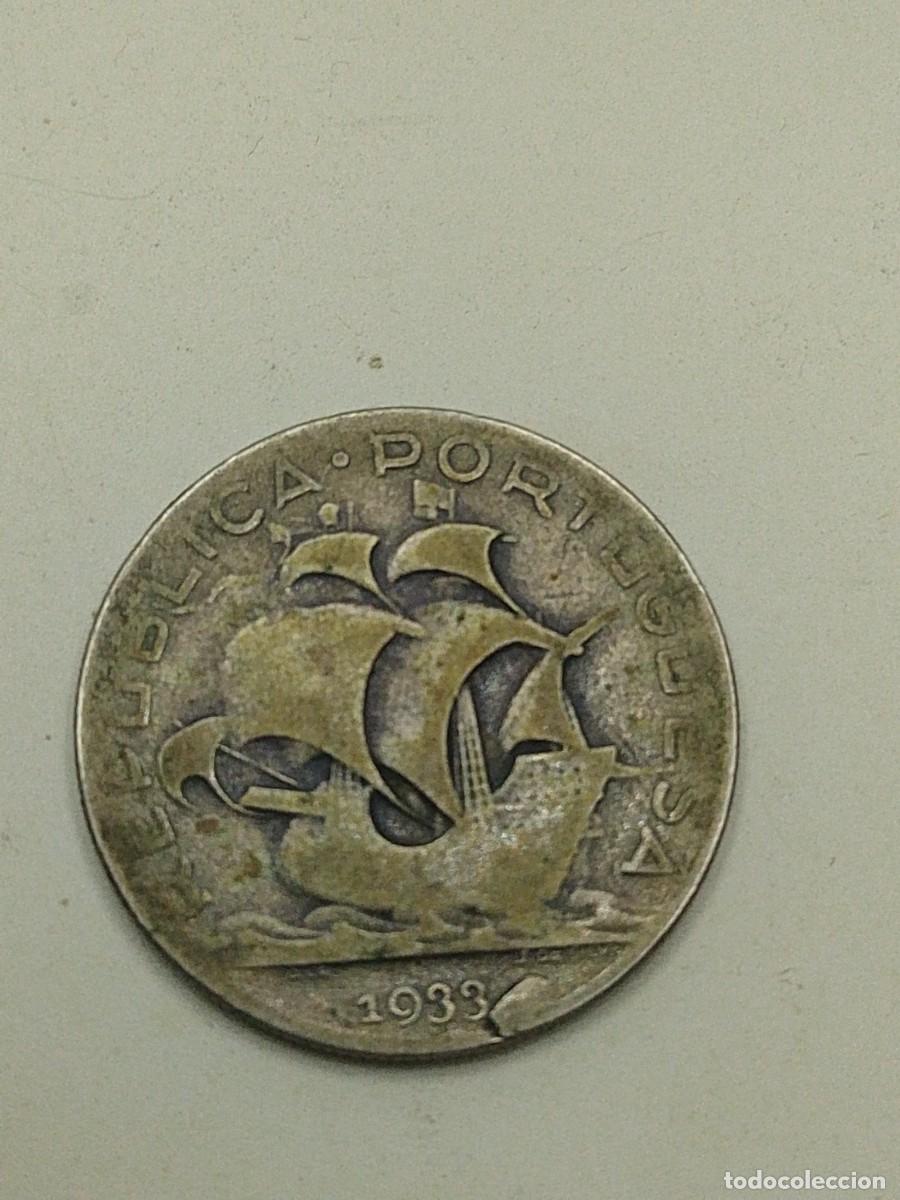 Monedas antiguas de Europa: Moneda plata 5 escudos Portugal a&ntilde;o 1933