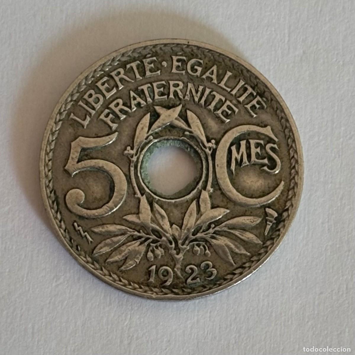 Monedas antiguas de Europa: MONEDA DE FRANCIA DE 5 C&Eacute;NTIMOS 1923 (FOTO)