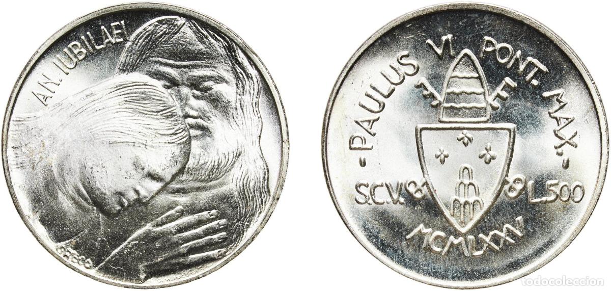 Monedas antiguas de Europa: Vatican City City State 1975 500 Lire - Pavlvs VI (Holy Year - Forgiveness) Silver (.835) (200000)