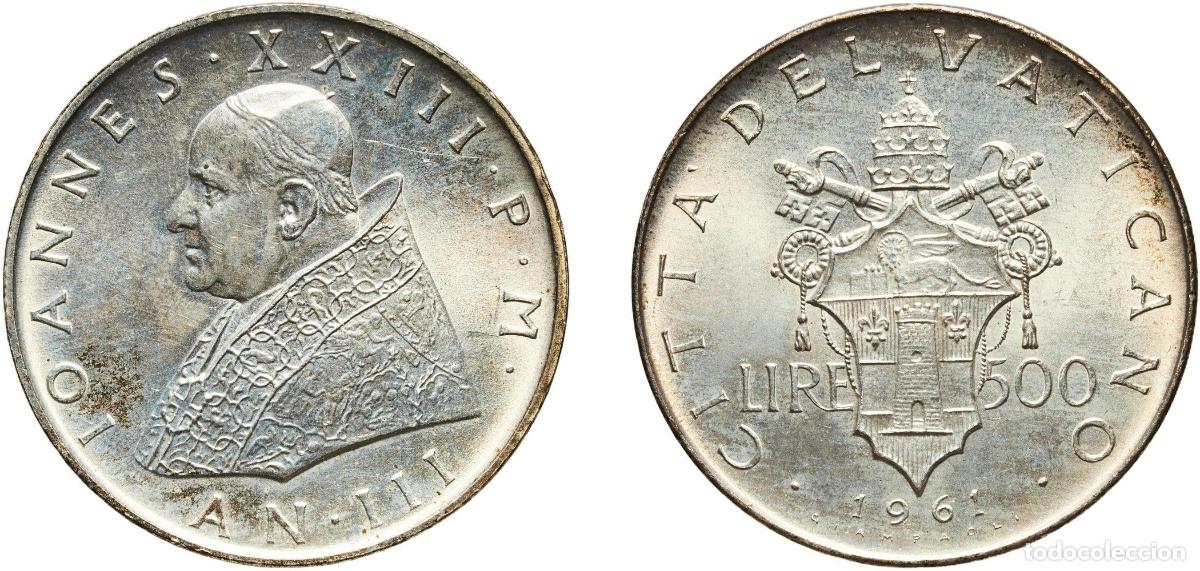 Monedas antiguas de Europa: Vatican City City State 1961 500 Lire - Ioannes XXIII Silver (.835) Rome Mint (30000) 11g UNC KM 65