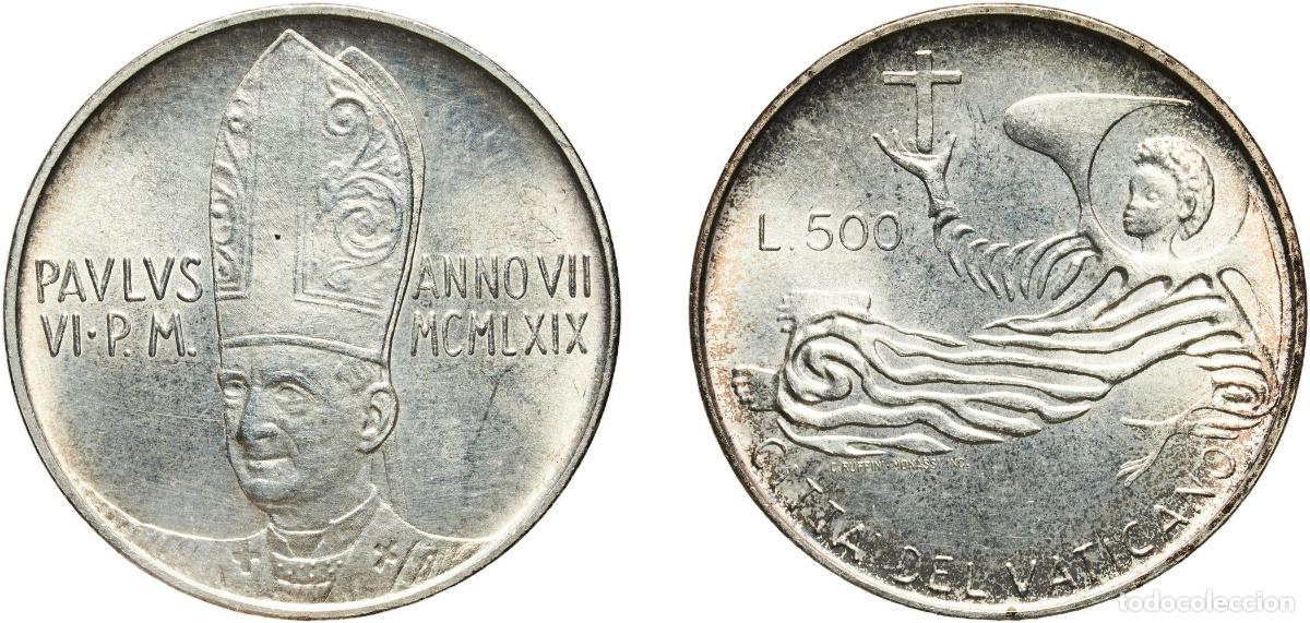 Monedas antiguas de Europa: Vatican City City State 1969 500 Lire - Pavlvs VI Silver (.835) (110000) 11g UNC KM 115 Berman 346