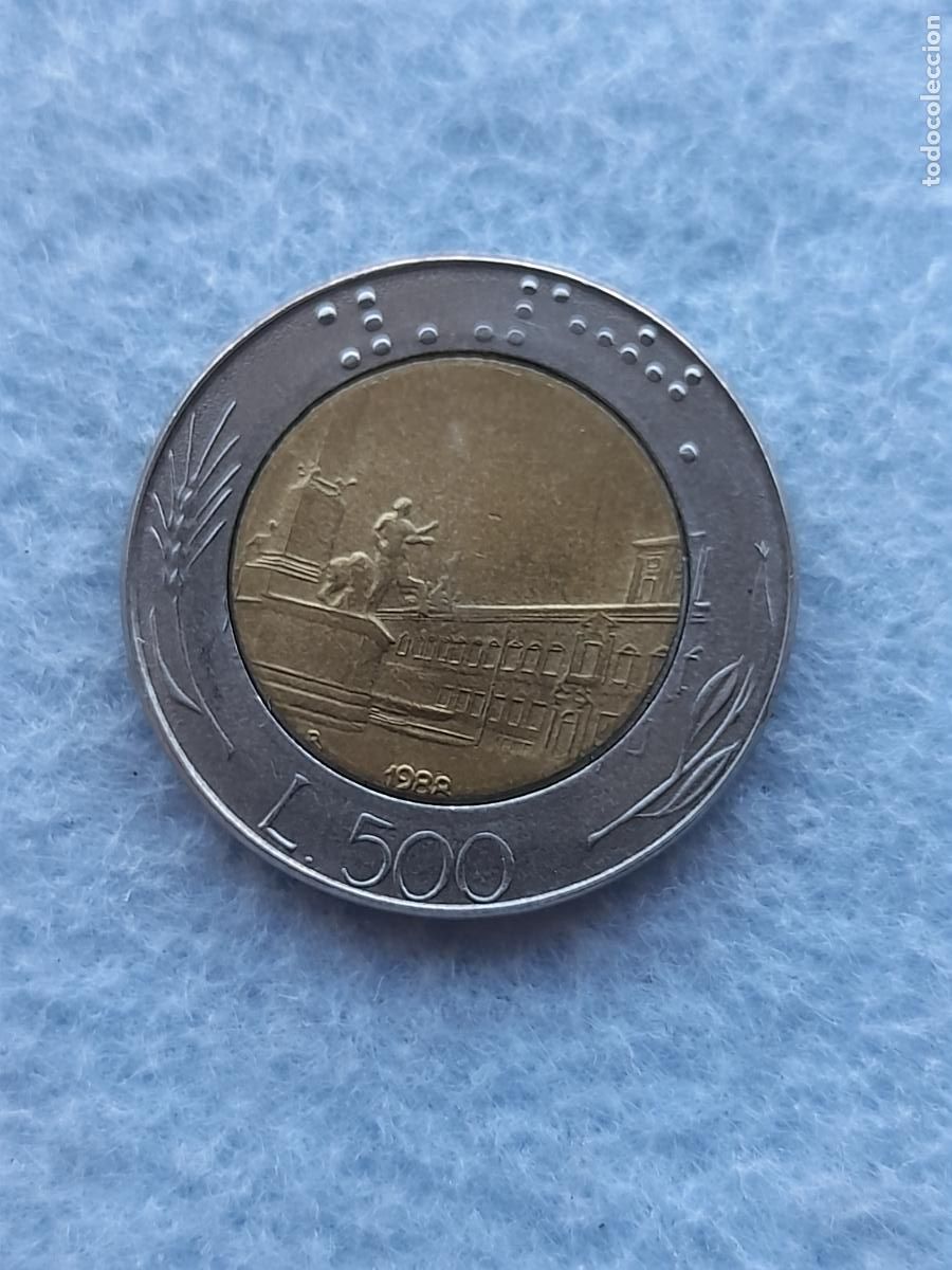 Monnaies anciennes de Europe: Italia. 500 Liras. A&ntilde;o 1988.