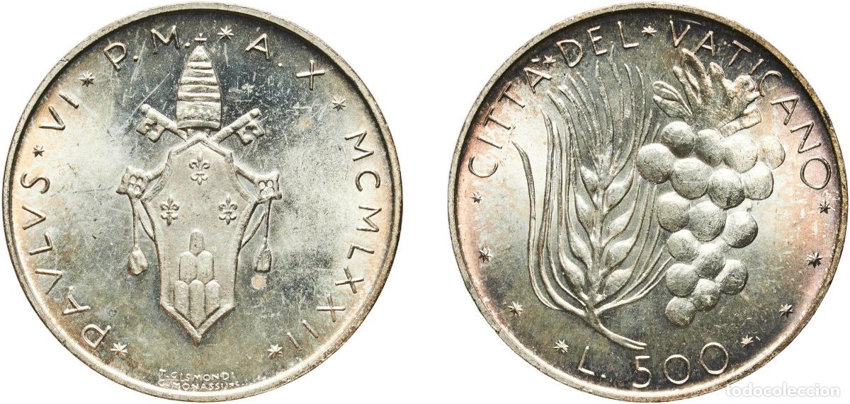 Monedas antiguas de Europa: Vatican City City State 1972 500 Lire - Pavlvs VI Silver (.835) (125000) 11.05g UNC KM 123 Sch&ouml;n 1