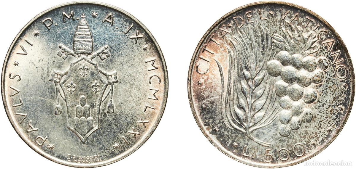 Monedas antiguas de Europa: Vatican City City State 1971 500 Lire - Pavlvs VI Silver (.835) (125000) 11.04g UNC KM 123 Sch&ouml;n 1
