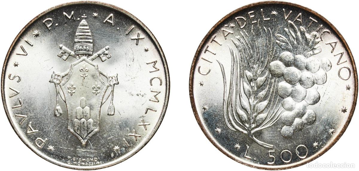Monedas antiguas de Europa: Vatican City City State 1971 500 Lire - Pavlvs VI Silver (.835) (125000) 11g UNC KM 123 Sch&ouml;n 126