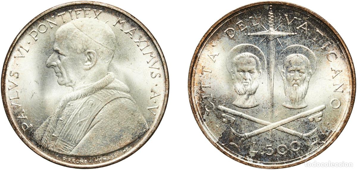 Monedas antiguas de Europa: Vatican City City State 1967 500 Lire - Pavlvs VI Silver (.835) (110000) 11g UNC KM 99 Berman 3449