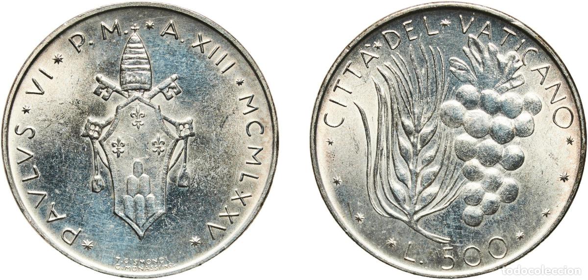 Monedas antiguas de Europa: Vatican City City State 1975 500 Lire - Pavlvs VI Silver (.835) (162000) 11g BU KM 123 Sch&ouml;n 126 B