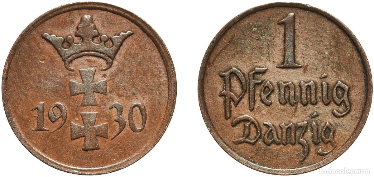 Monedas antiguas de Europa: Poland Free city of Danzig Polish states 1930 1 Pfennig Bronze Berlin Mint (2000000) 1.67g AU KM 1