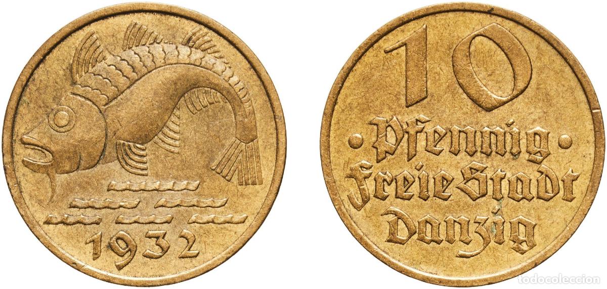 Monedas antiguas de Europa: Poland Free city of Danzig Polish states 1932 10 Pfennig Aluminium bronze Berlin Mint (5000000) 3.4
