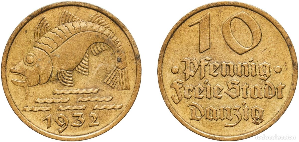 Monedas antiguas de Europa: Poland Free city of Danzig Polish states 1932 10 Pfennig Aluminium bronze Berlin Mint (5000000) 3.4