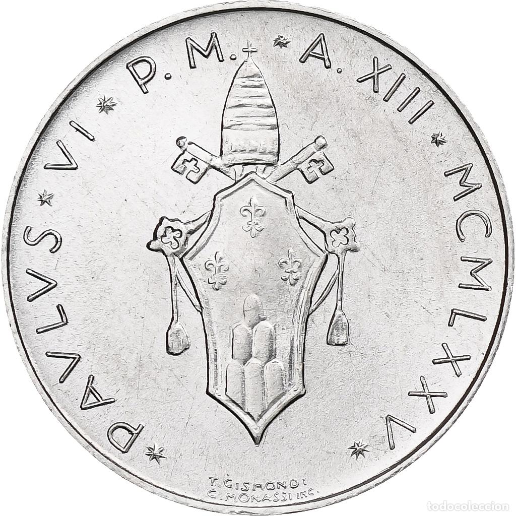 Monedas antiguas de Europa: [#1273124] Vaticano, Paul VI, 5 Lire, 1975 (Anno XIII), Rome, Aluminio, SC+, KM:118