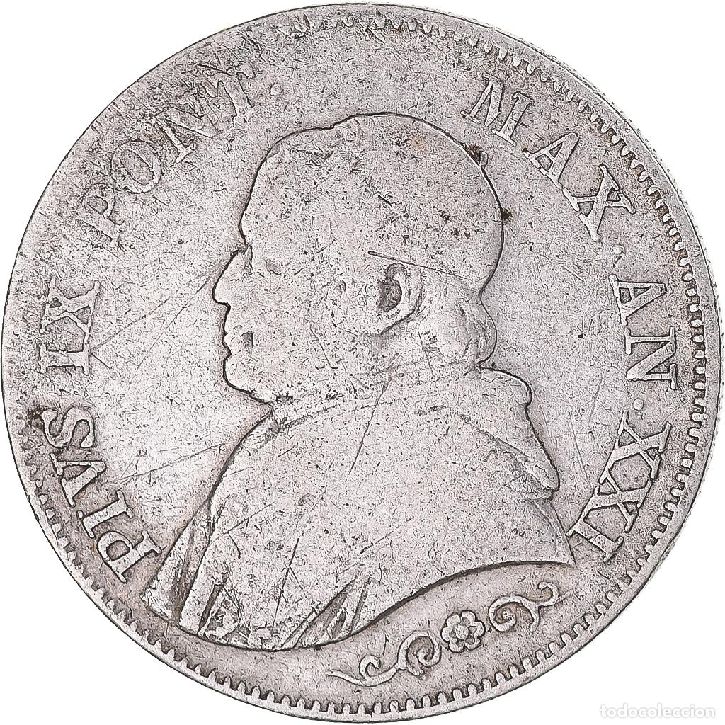 Monedas antiguas de Europa: [#1112638] Moneda, Estados italianos, PAPAL STATES, Pius IX, Lira, 1866-XXI, Roma, BC+