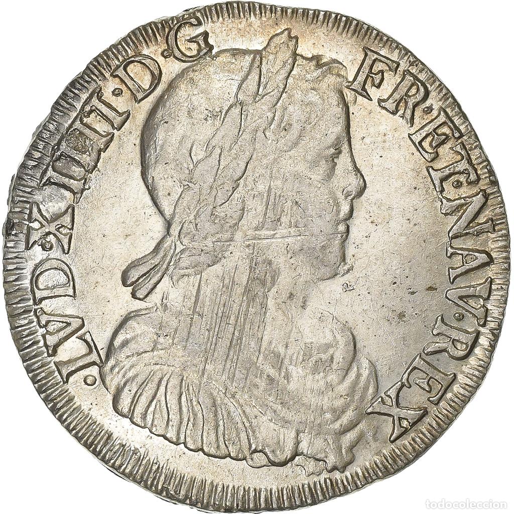 Monedas antiguas de Europa: [#637875] Francia, Louis XIV, 1/2 &Eacute;cu &agrave; la m&egrave;che longue, 1651, Bayonne, Plata, MBC