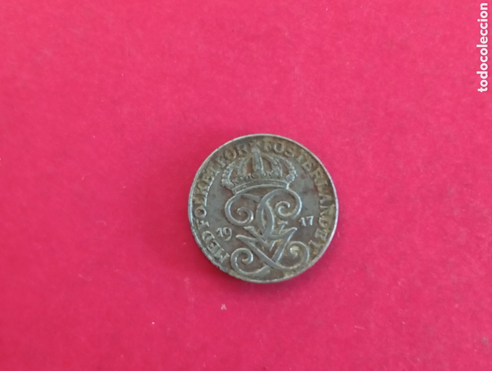 Monedas antiguas de Europa: 1 ore de Suecia 1917 de hierro