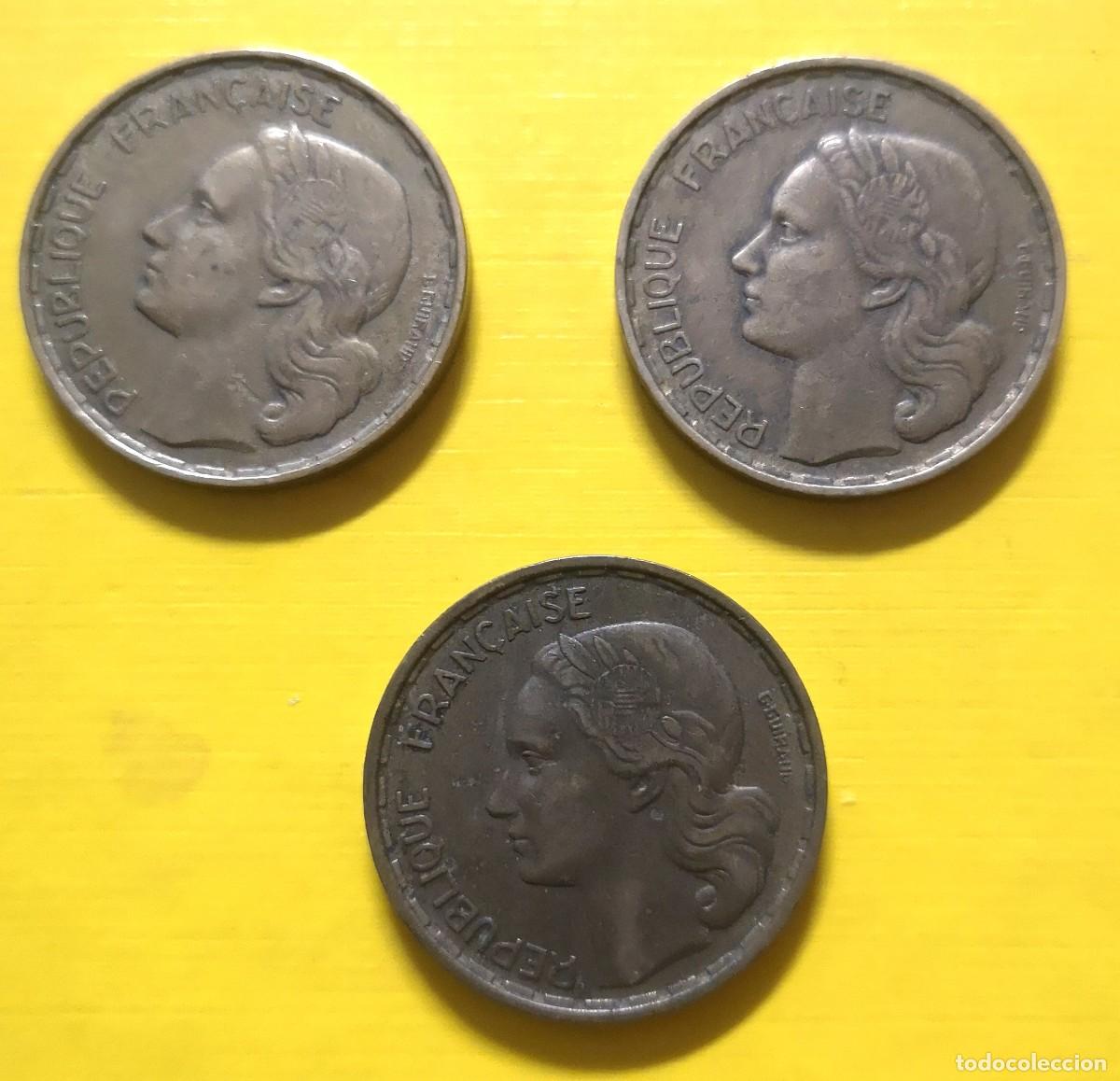 Monedas antiguas de Europa: 3 MONEDAS FRANCIA 50 FRANCS - 1951 B, 1952, 1953