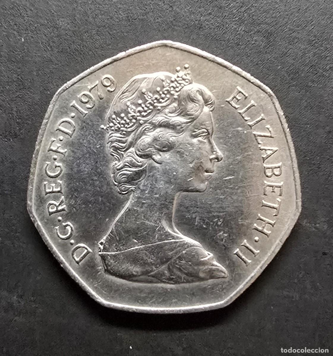 Alte M&uuml;nzen aus Europa: MONEDA DE GRAN BRETA&Ntilde;A 1979 - 50 NEW PENCE-ISABELL II