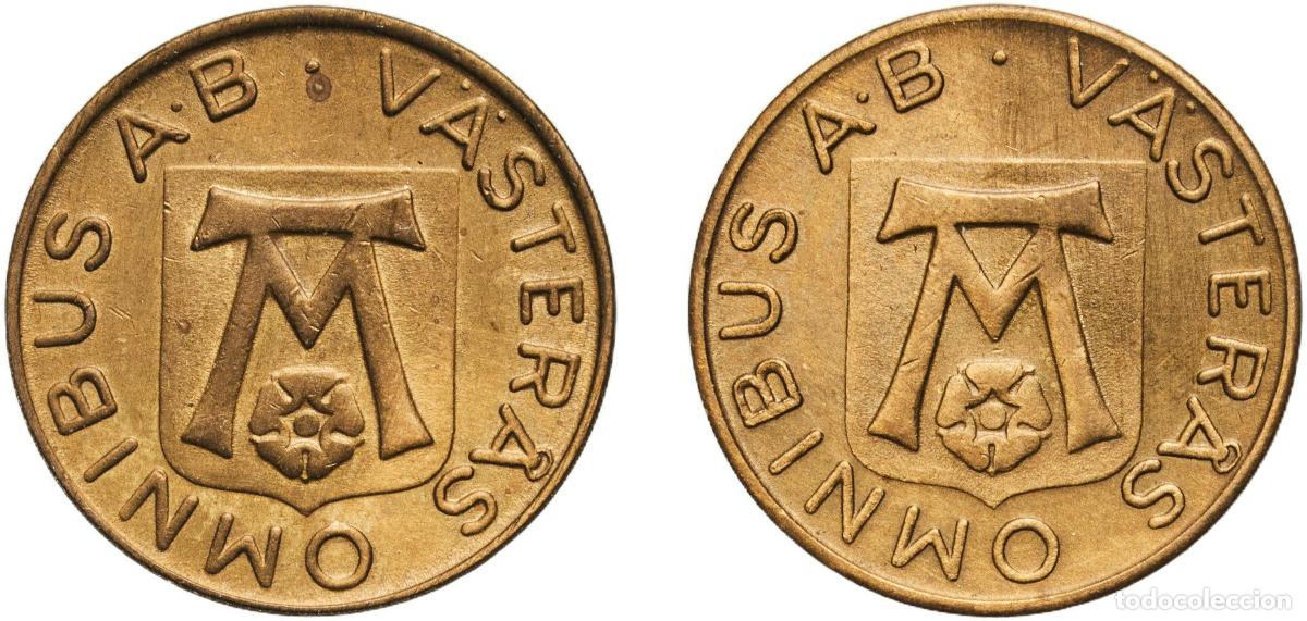 Monedas antiguas de Europa: Sweden Kingdom ND (1940-1971) Token Bus - Vasteras Brass 2.37g AU