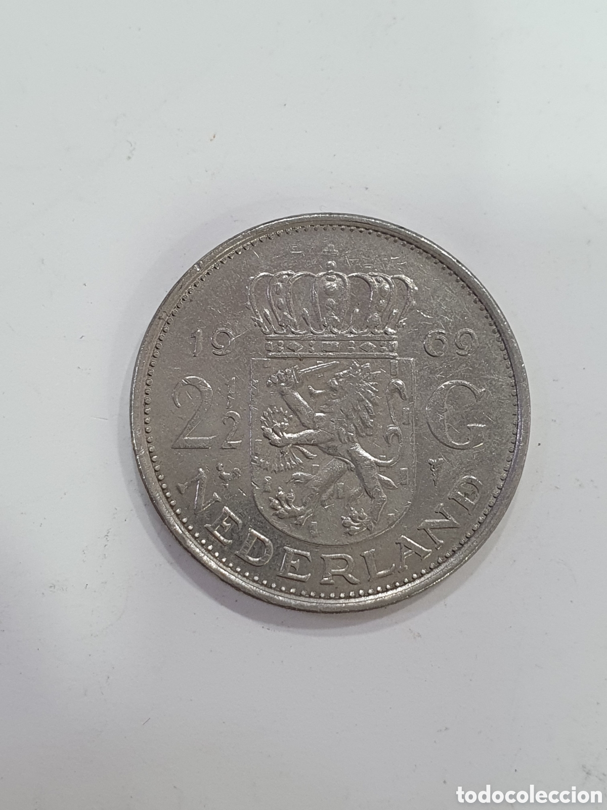 Moedas antigas da Europa: 2&frac12; Gulden 1969. Holanda. (L46)