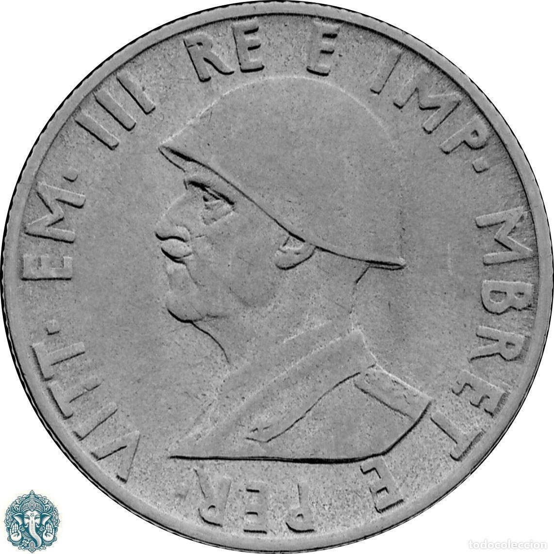 Monedas antiguas de Europa: ALBANIA 0,50 Medio Lek 1939 XVIII Vittorio Emanuele III KM#30 magn&eacute;tica OCUPACI&Oacute;N ITALIANA