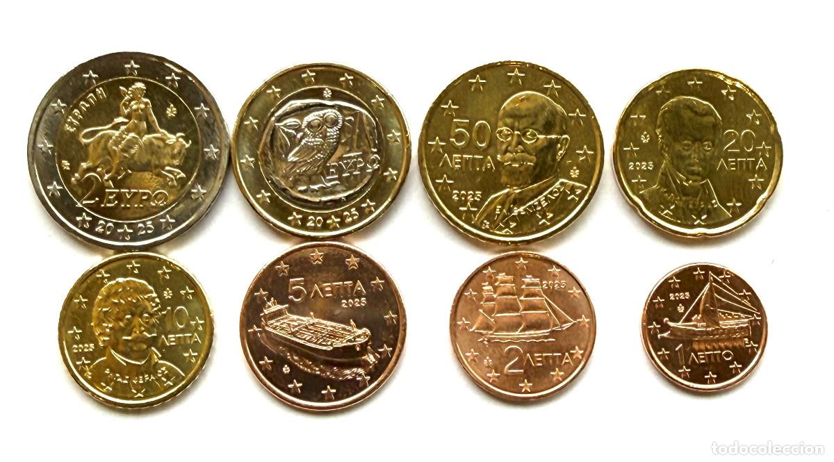 Monedas antiguas de Europa: GRECIA serie 8 valores euros 2025 S/C - de 1 centimo hasta 2 euros