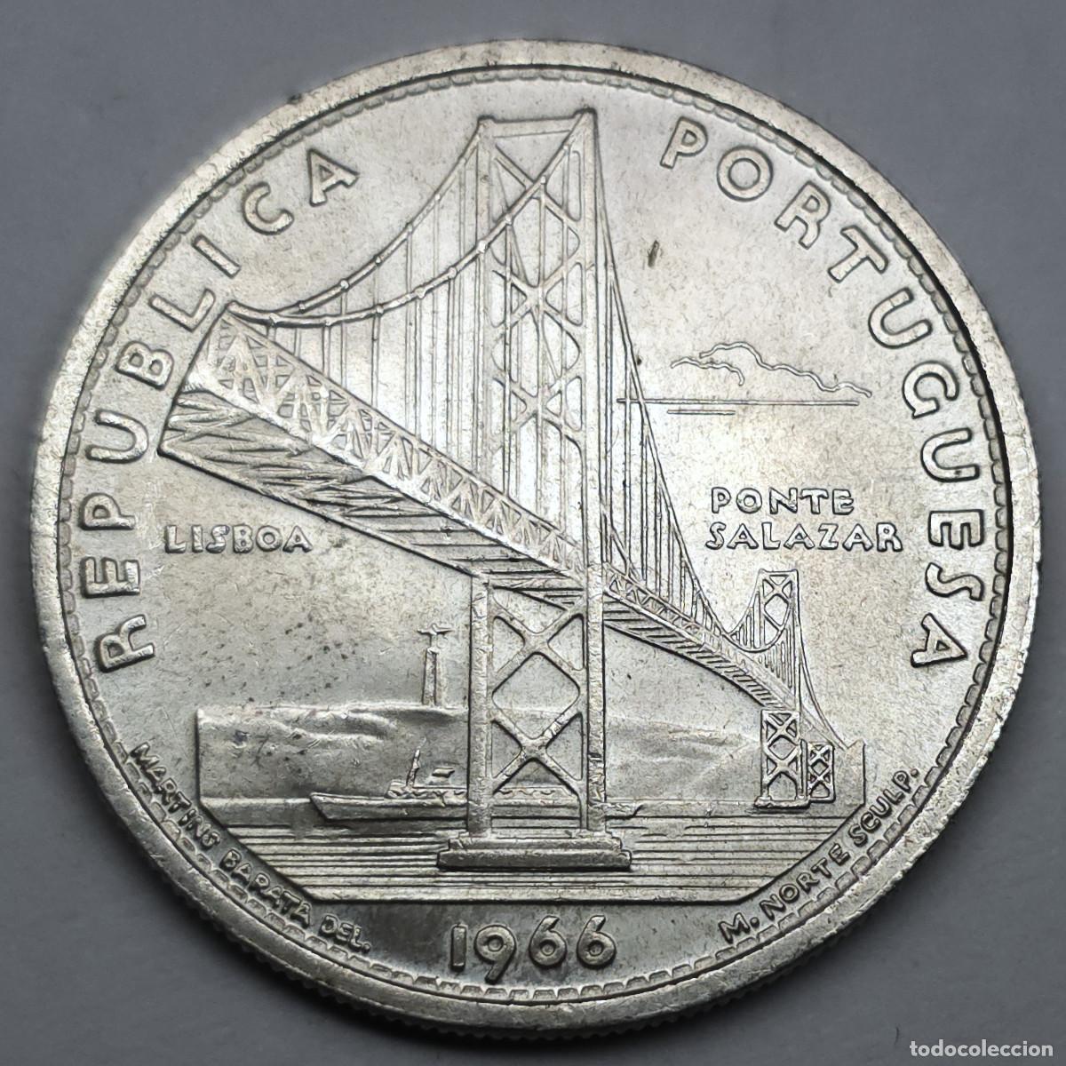 Monedas antiguas de Europa: MONEDA DE PLATA PORTUGAL 20 ESCUDOS 1966 SC-