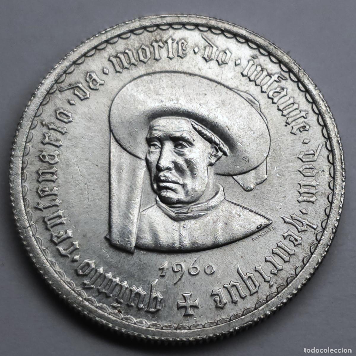 Monedas antiguas de Europa: MONEDA DE PLATA PORTUGAL 5 ESCUDOS 1960 SC