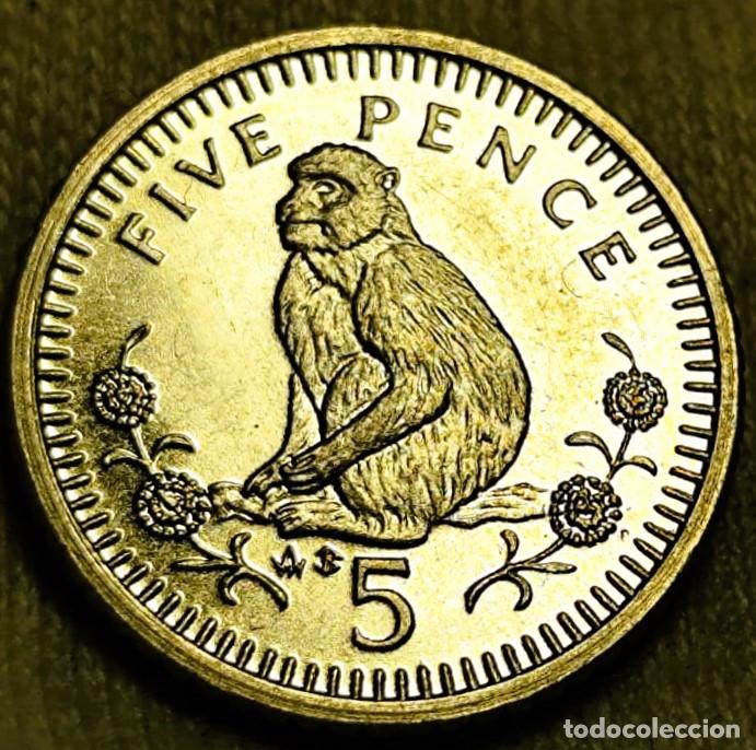Monedas antiguas de Europa: Gibraltar &ndash; 5 Peniques 1990 &ndash; Marca &ldquo;AB&rdquo; en el reverso &ndash; Elizabeth II &ndash; Sin Circular (SC) Lote 2458
