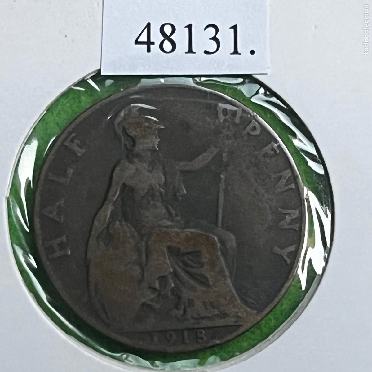 Monedas antiguas de Europa: UK, 1/2 penique 1918, Inglaterra