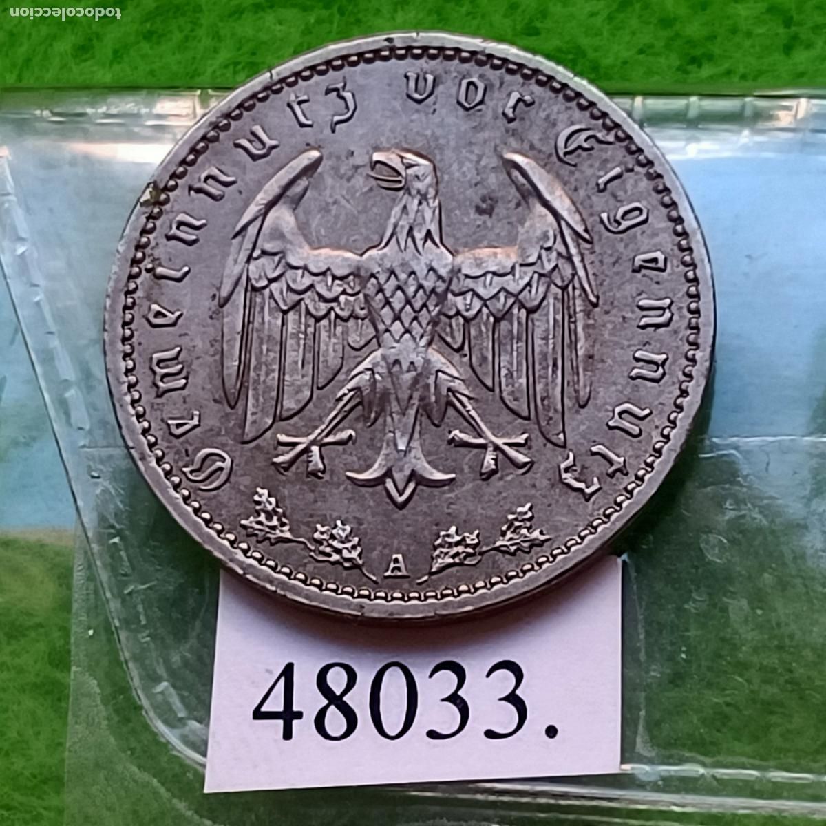 Monedas antiguas de Europa: Alemania nazi, 1 reichsmark 1936 A, Marco, 3&ordm; Imperio, Tercer Reich