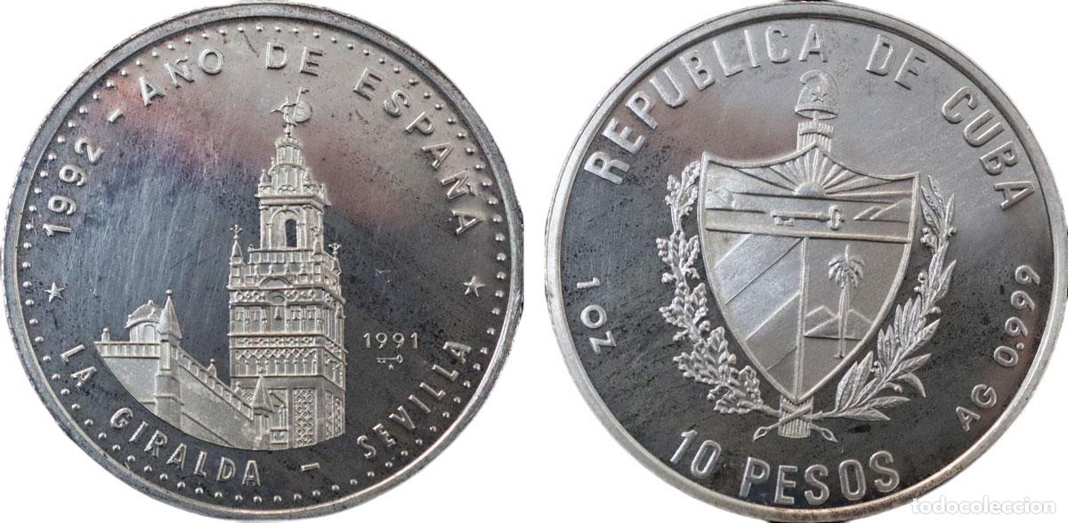 Monedas antiguas de Europa: CUBA 1991 LA GIRALDA SEVILLA 1 ONZA 10 PESOS