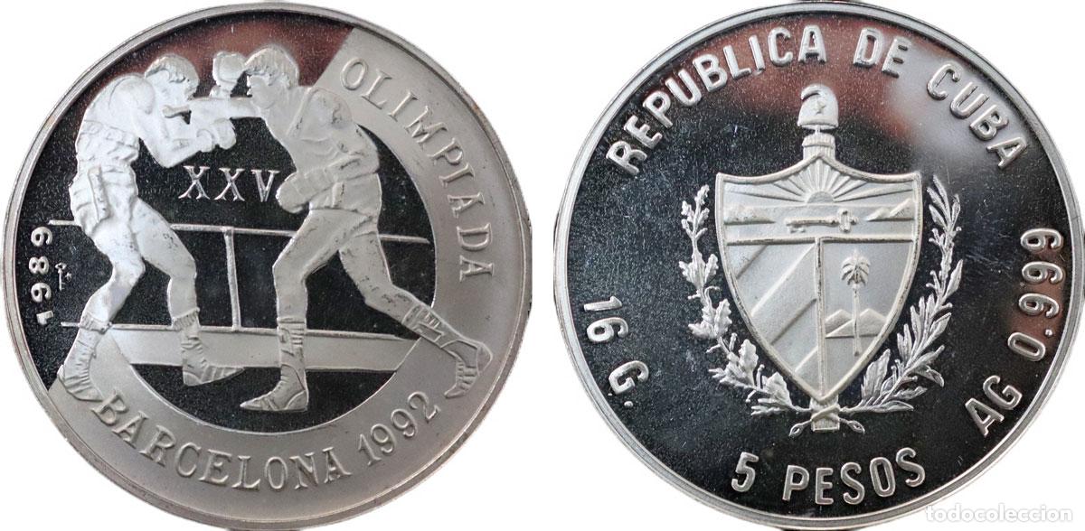 Monedas antiguas de Europa: CUBA 1989 OLIMPIADA BARCELONA 1992 5 PESOS