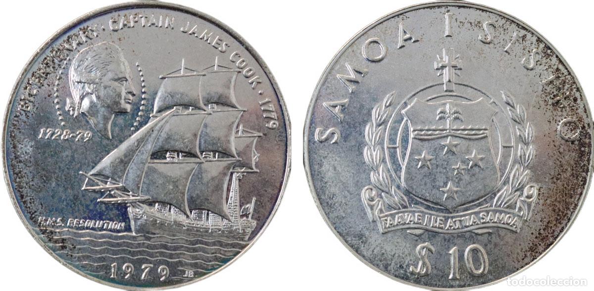 Monedas antiguas de Europa: SAMOA I SISIFO 1979 BICENTENARY CAPTAIN JAMES COOK 1779 10 DOLLARS