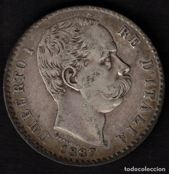 Monedas antiguas de Europa: MONEDA ITALIA 2 LIRAS 1887 UMBERTO I - PLATA