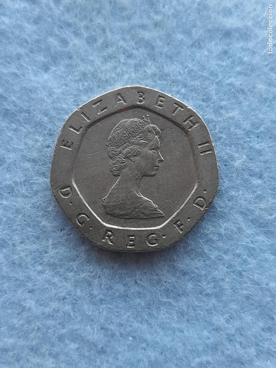 Monnaies anciennes de Europe: Gran Breta&ntilde;a. 20 Peniques. A&ntilde;o 1982.